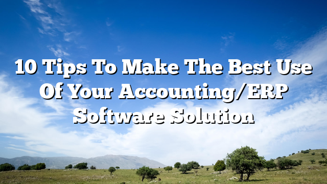 10 Tips To Make The Best Use Of Your Accounting/ERP Software Solution