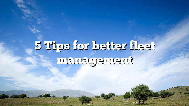 5 Tips for better fleet management