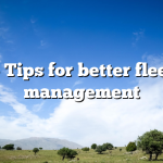 5 Tips for better fleet management