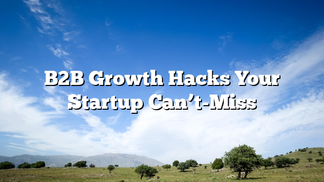 B2B Growth Hacks Your Startup Can’t-Miss