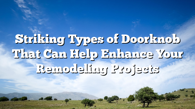 Striking Types of Doorknob That Can Help Enhance Your Remodeling Projects