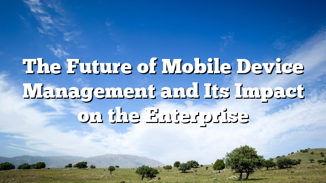 The Future of Mobile Device Management and Its Impact on the Enterprise