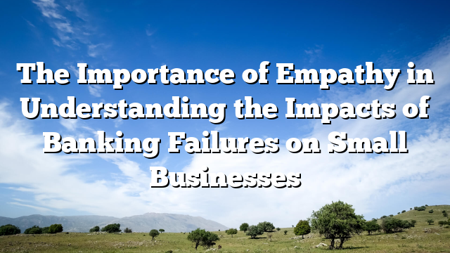 The Importance of Empathy in Understanding the Impacts of Banking Failures on Small Businesses