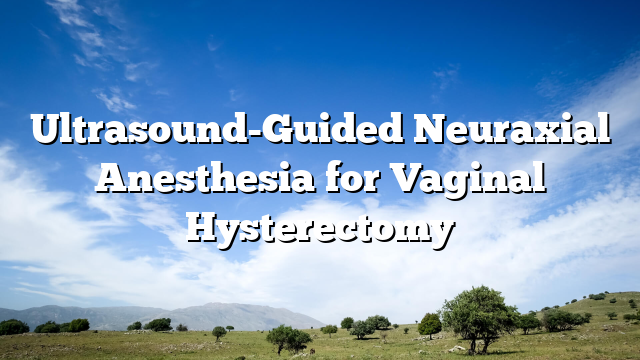 Ultrasound-Guided Neuraxial Anesthesia for Vaginal Hysterectomy