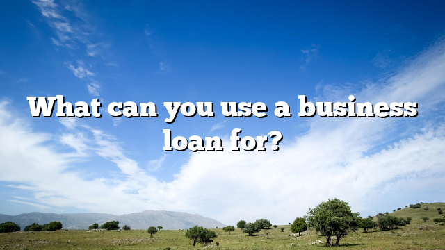 What can you use a business loan for?