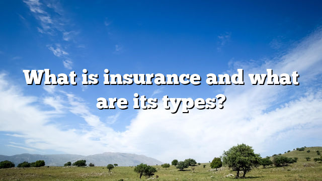 What is insurance and what are its types?