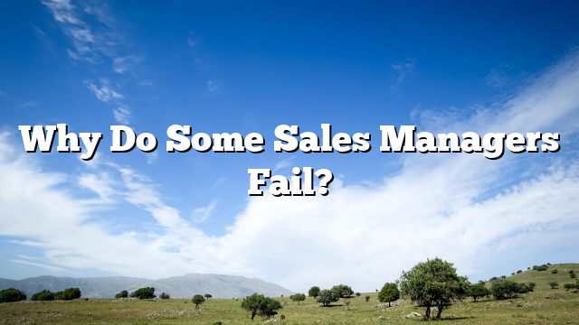 Why Do Some Sales Managers Fail?